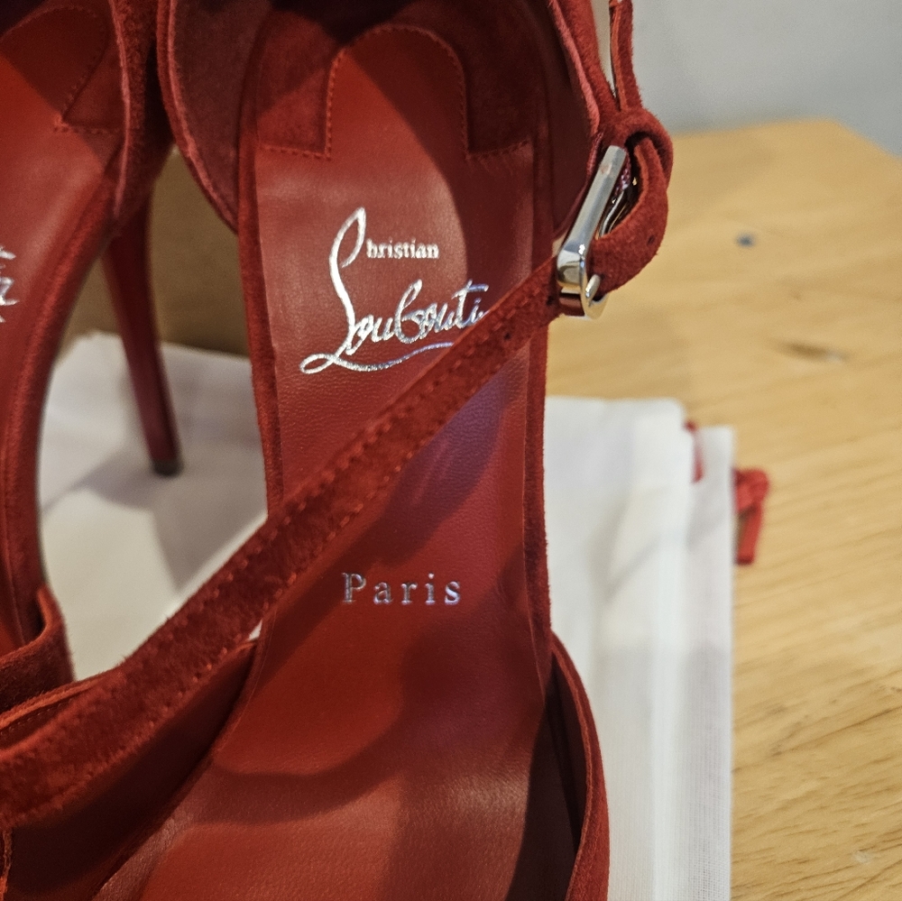 New Christian Louboutin Miss Ziggyta 100 Suede Pump Women's Sz 39.5 $1100 - Picture 5 of 8